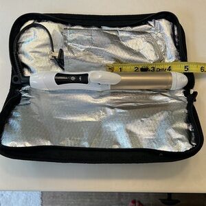 Travel curling iron case with curling iron